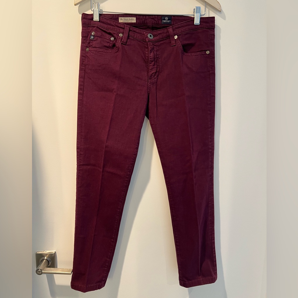 Ag Adriano Goldschmied Deep Red Denim